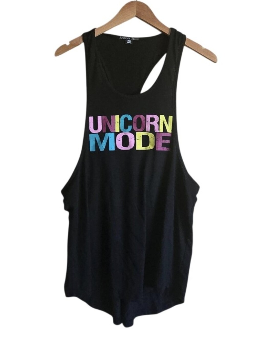 Unicorn Mode Graphic Tank Top - Black